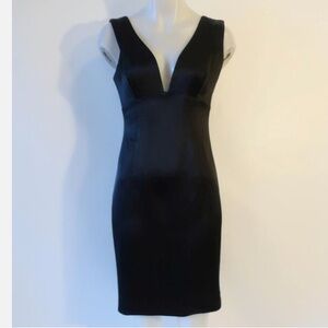 L’agence Black Plunge Neck Sleeveless Dress